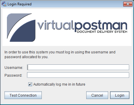 eDocs Scan Client authentication window